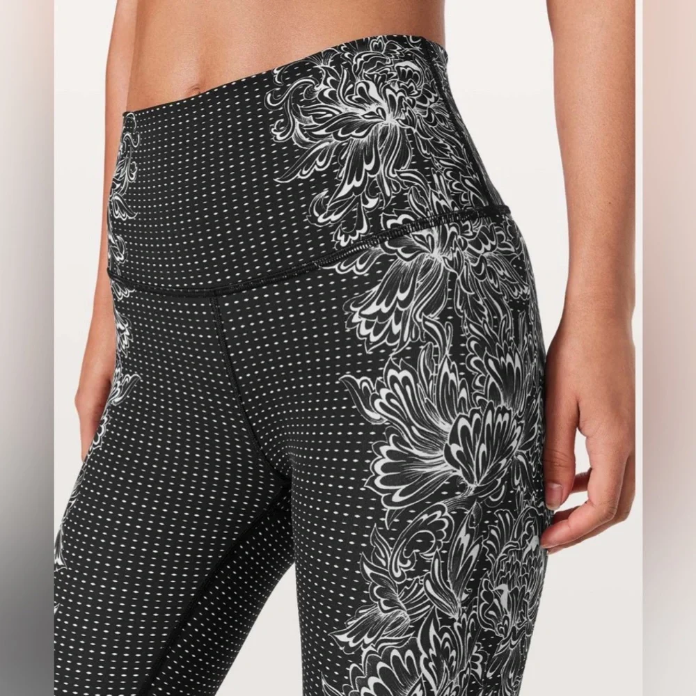 Lululemon Wunder Under Hi-Rise 7/8 Tight Engineered Print Alpine White Black - Picture 2 of 8